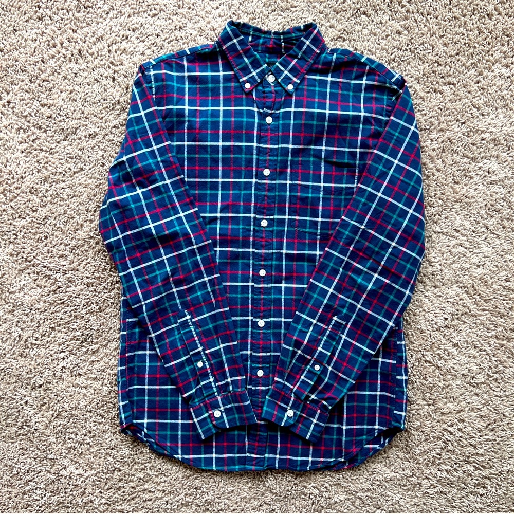 Men’s J. Crew Oxford Button Down | Size: M | Navy, White, Green, & Red